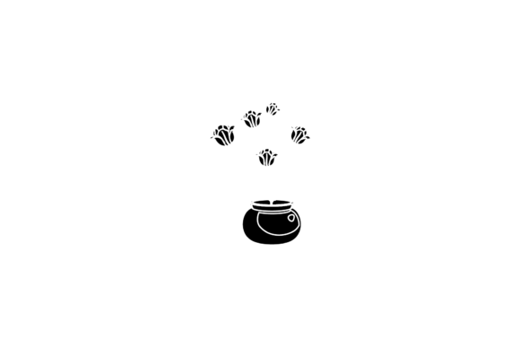 Flowers Pot Wedding Black Icon Graphics for Modern Illustrations