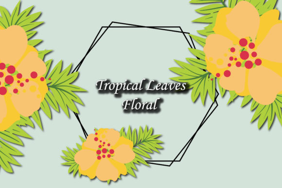 Frame Tropical Flowers Set Background for Graphics and Illustrations