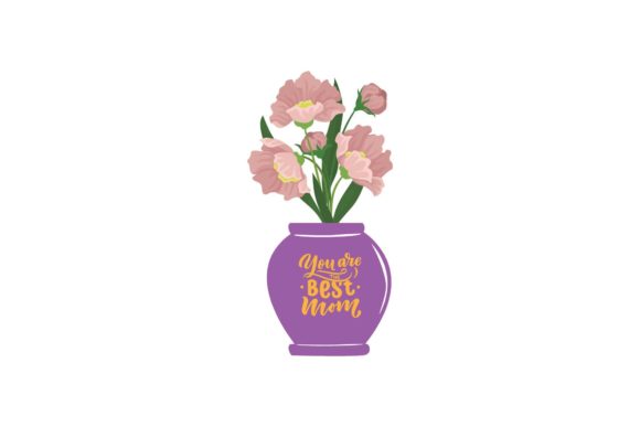 Mother s Day with Flowers in a Vase Graphics and Illustrations